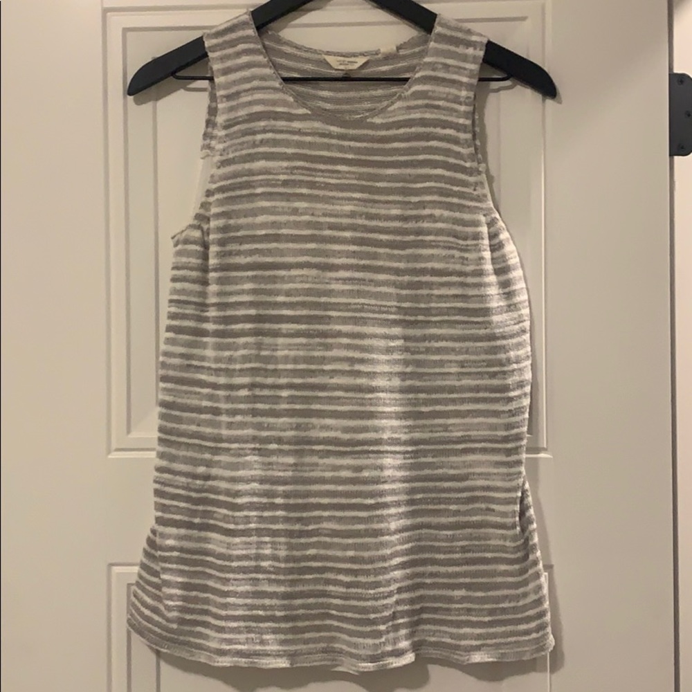 Lucky Brand Sleeveless Striped Sweater Shirt